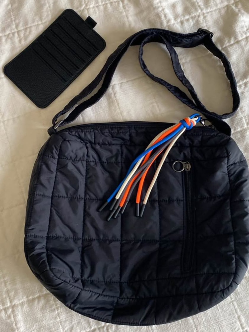 RadRev Black Quilted Crossbody Bag With Card Holder